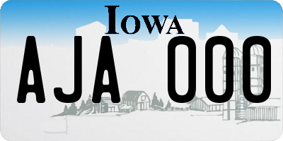 IA license plate AJA000