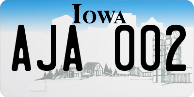 IA license plate AJA002