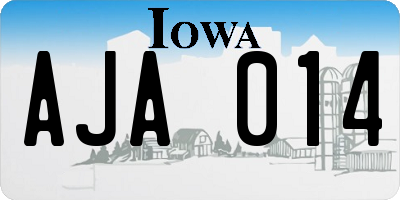 IA license plate AJA014