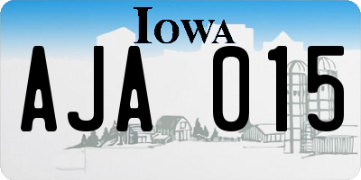 IA license plate AJA015