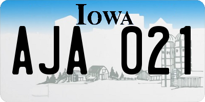 IA license plate AJA021