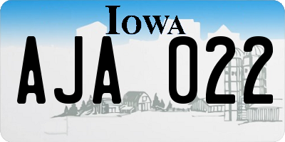 IA license plate AJA022