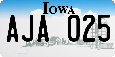 IA license plate AJA025