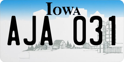 IA license plate AJA031