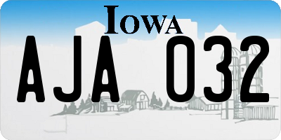 IA license plate AJA032