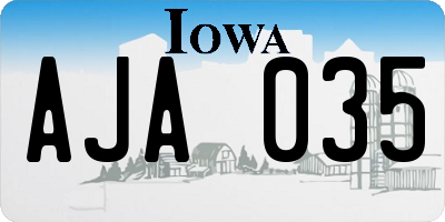 IA license plate AJA035