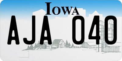 IA license plate AJA040