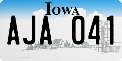 IA license plate AJA041