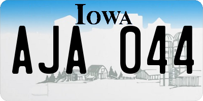 IA license plate AJA044