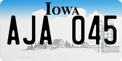 IA license plate AJA045