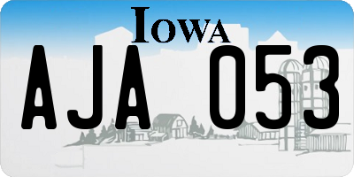 IA license plate AJA053
