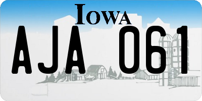 IA license plate AJA061