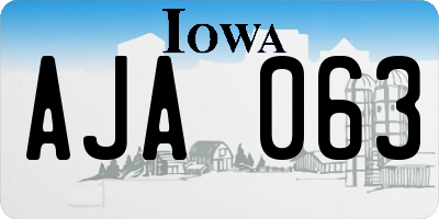 IA license plate AJA063
