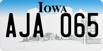 IA license plate AJA065