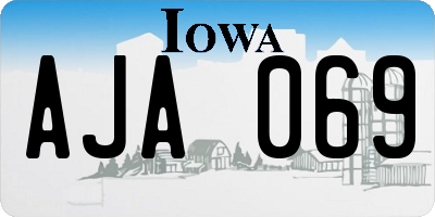 IA license plate AJA069