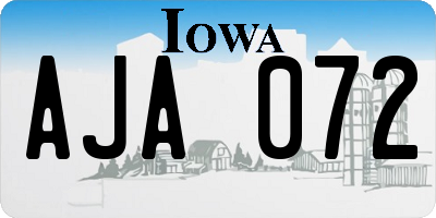 IA license plate AJA072