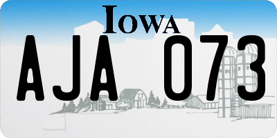 IA license plate AJA073