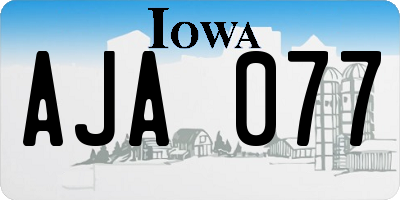 IA license plate AJA077