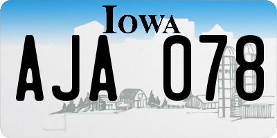 IA license plate AJA078