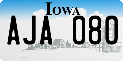 IA license plate AJA080