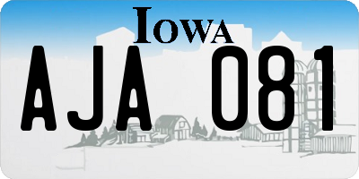 IA license plate AJA081