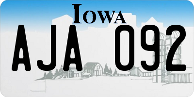 IA license plate AJA092