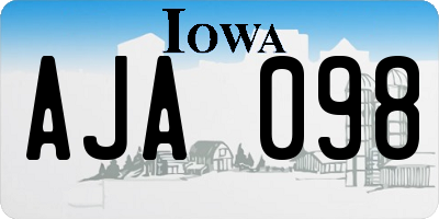 IA license plate AJA098