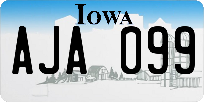 IA license plate AJA099