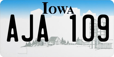IA license plate AJA109