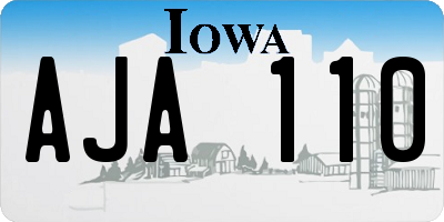 IA license plate AJA110