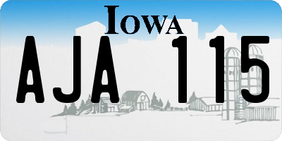 IA license plate AJA115