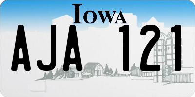 IA license plate AJA121