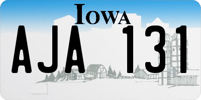 IA license plate AJA131
