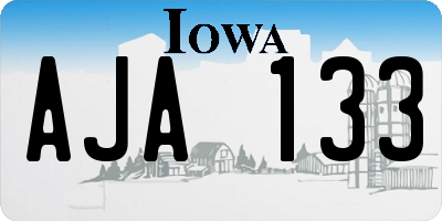 IA license plate AJA133