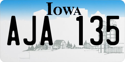 IA license plate AJA135