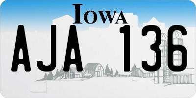IA license plate AJA136