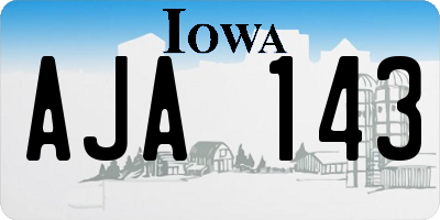 IA license plate AJA143