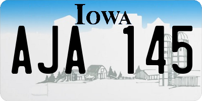 IA license plate AJA145