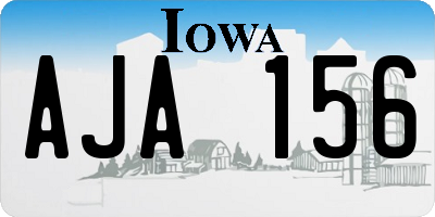IA license plate AJA156