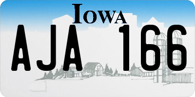 IA license plate AJA166