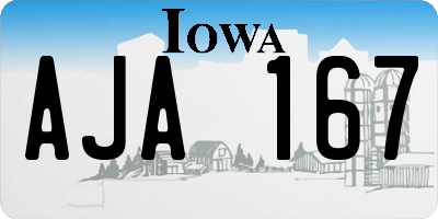IA license plate AJA167