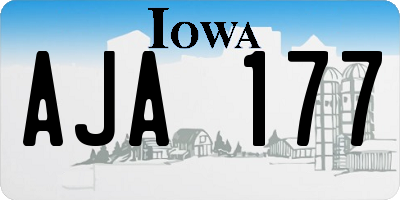 IA license plate AJA177