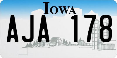 IA license plate AJA178