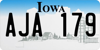 IA license plate AJA179