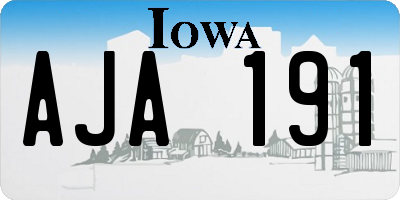 IA license plate AJA191