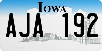 IA license plate AJA192