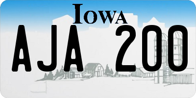 IA license plate AJA200