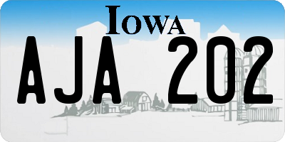 IA license plate AJA202