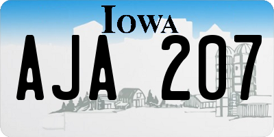 IA license plate AJA207