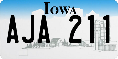 IA license plate AJA211